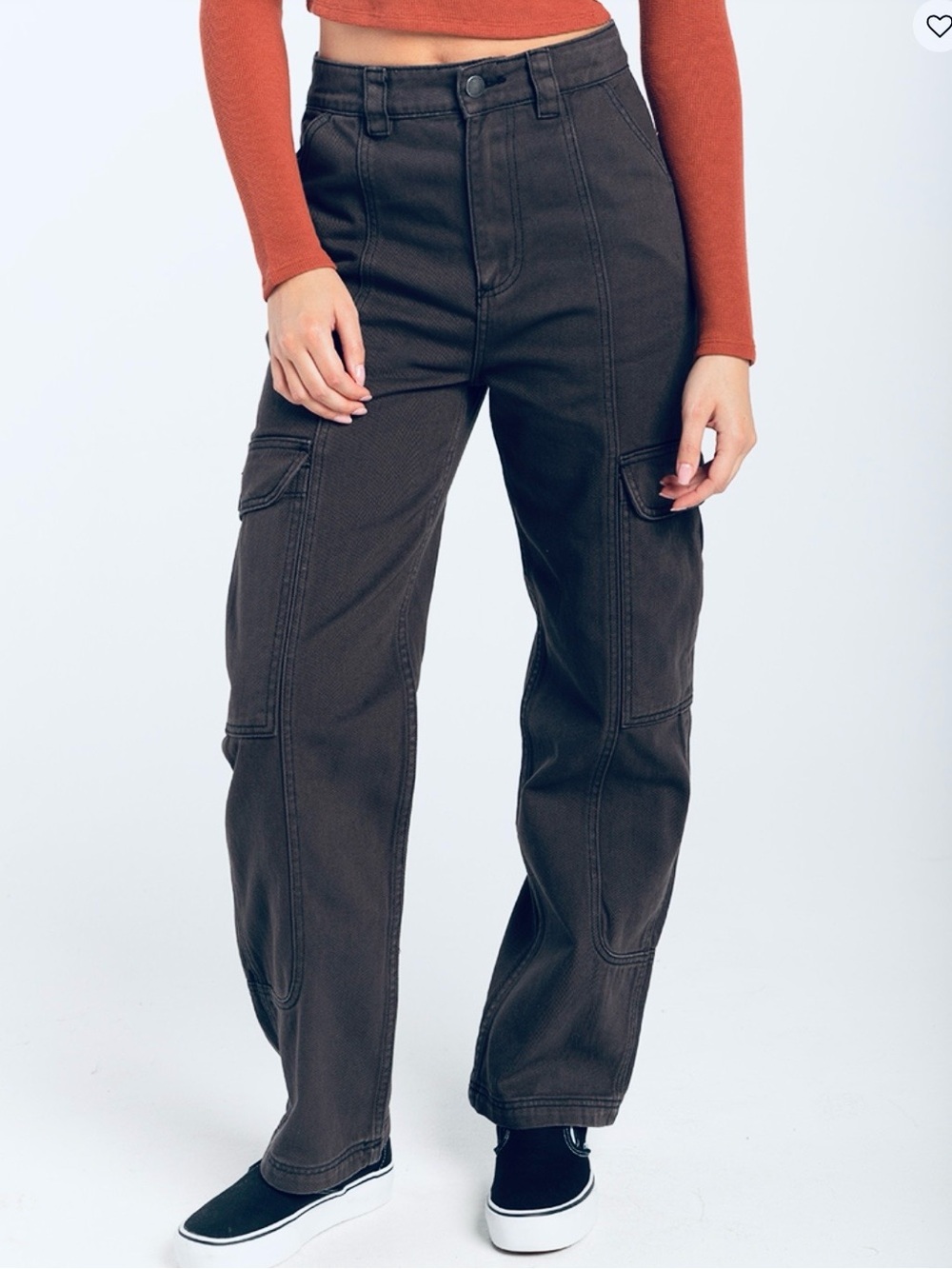 Billabong Like New Wall to Wall Denim Cargo Pants in Off Black Size 25